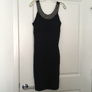 Black Dress with Beaded Neckline
